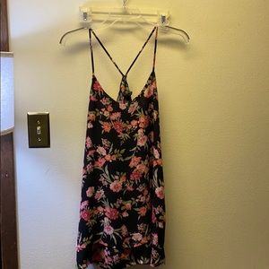 Floral patterned a line mini dress